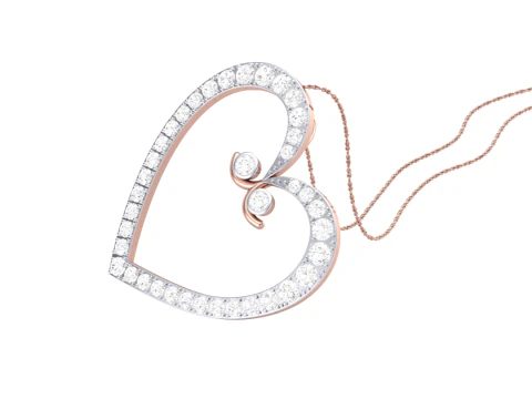 3D Printable Cad jewelry design of Lady diamond Pendant 3D Model
