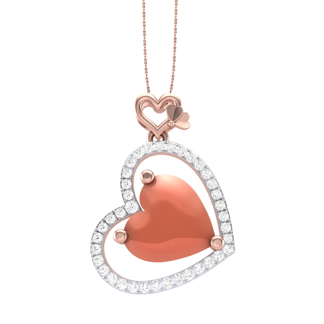 3D Printable Cad jewelry design of Lady diamond Pendant 3D Model .c4d .max .obj .3ds .fbx .stl .blend 