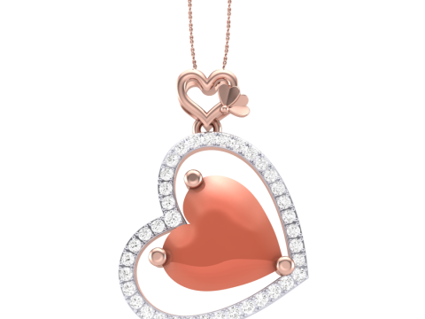 3D Printable Cad jewelry design of Lady diamond Pendant Modèle 3D