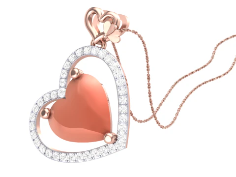 3D Printable Cad jewelry design of Lady diamond Pendant 3D Model