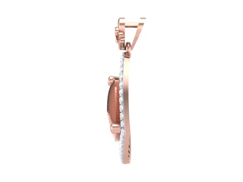 3D Printable Cad jewelry design of Lady diamond Pendant 3D Model