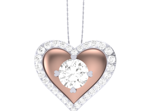 3D Printable Cad jewelry design of Lady diamond Pendant Modèle 3D