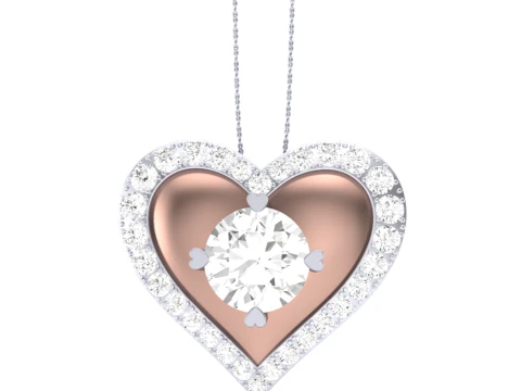 Design de joias Cad imprim&iacute;vel em 3D de pingente de diamante Lady Modelo 3D