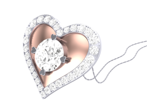 3D Printable Cad jewelry design of Lady diamond Pendant Modèle 3D