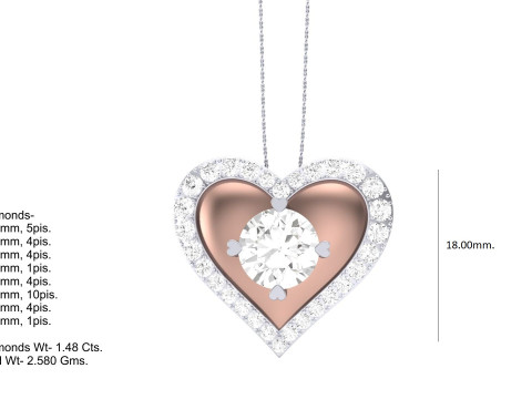 3D Printable Cad jewelry design of Lady diamond Pendant Modèle 3D