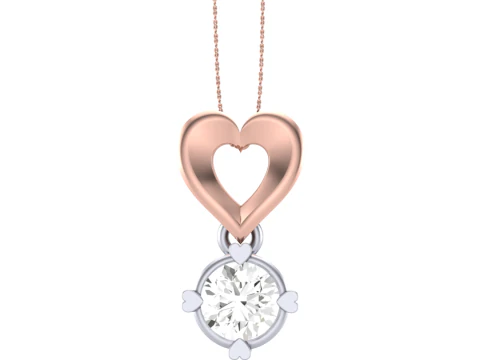 3D-печать CAD-дизайна ювелирного кулона Lady с бриллиантами 3D Модель