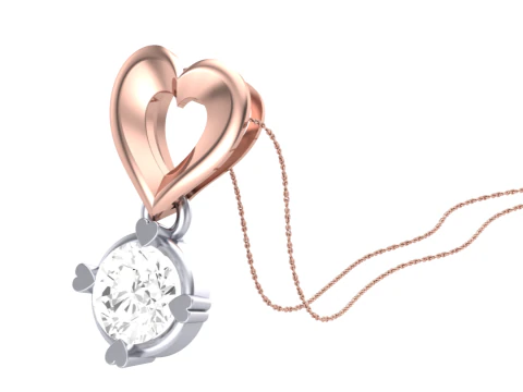 3D Printable Cad jewelry design of Lady diamond Pendant 3D Model
