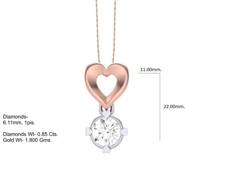 3D Printable Cad jewelry design of Lady diamond Pendant 3D Model
