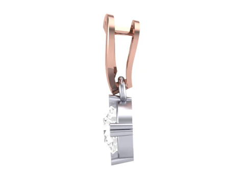 3D Printable Cad jewelry design of Lady diamond Pendant 3D Model