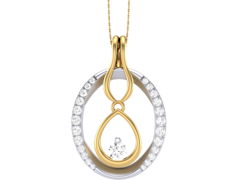 3D Printable Cad jewelry design of Lady diamond Pendant 3D Модель