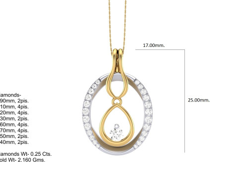 3D Printable Cad jewelry design of Lady diamond Pendant 3D Модель