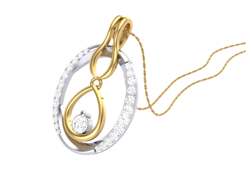 3D Printable Cad jewelry design of Lady diamond Pendant 3D Модель