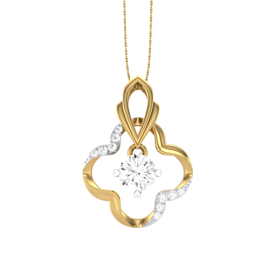 3D Printable Cad jewelry design of Lady diamond Pendant 3D Model .c4d .max .obj .3ds .fbx .stl .blend 
