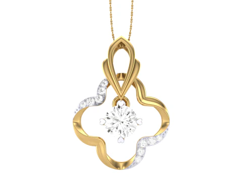 3D Printable Cad jewelry design of Lady diamond Pendant 3D Model
