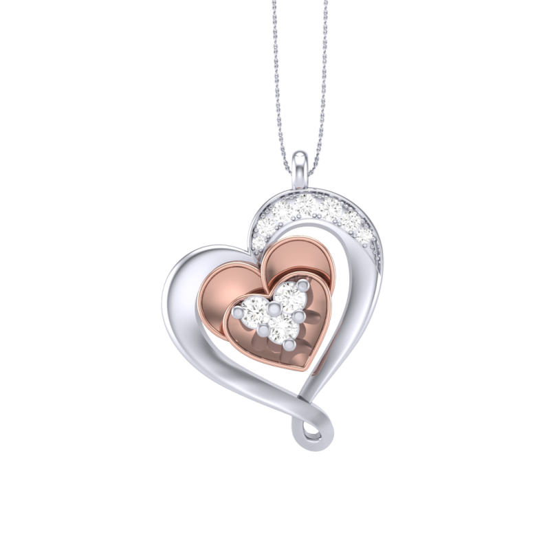 3D Printable Cad jewelry design of Lady diamond Pendant 3D 모델 .c4d .max .obj .3ds .fbx .stl .blend