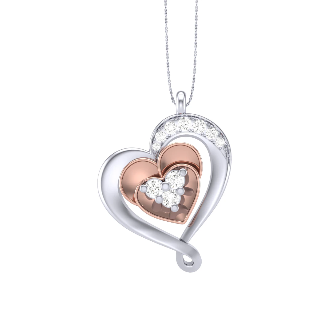 3D Printable Cad jewelry design of Lady diamond Pendant 3D Model .c4d .max .obj .3ds .fbx .stl .blend 