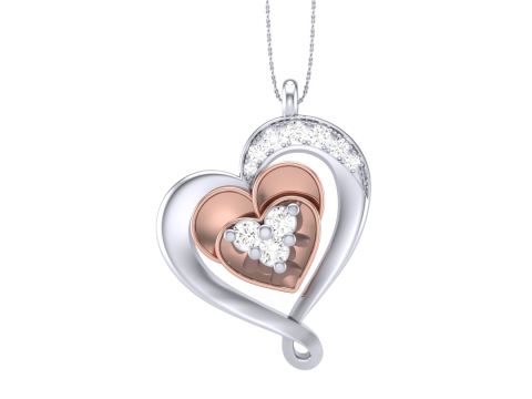 3D Printable Cad jewelry design of Lady diamond Pendant Modèle 3D