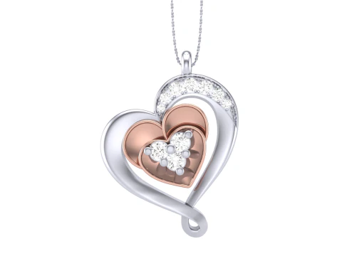 女士钻石吊坠的 3D 可打印 Cad 珠宝设计 3D 模型