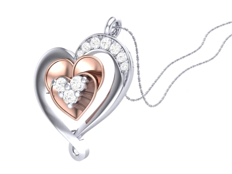 3D Printable Cad jewelry design of Lady diamond Pendant 3D Model