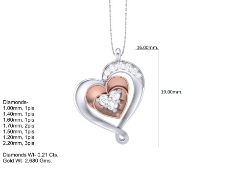 3D Printable Cad jewelry design of Lady diamond Pendant 3D 모델