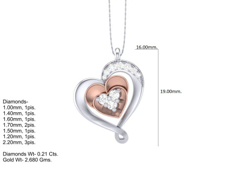 3D Printable Cad jewelry design of Lady diamond Pendant 3D Model