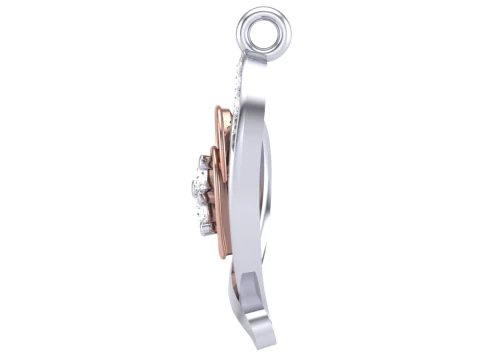 3D Printable Cad jewelry design of Lady diamond Pendant 3D Model
