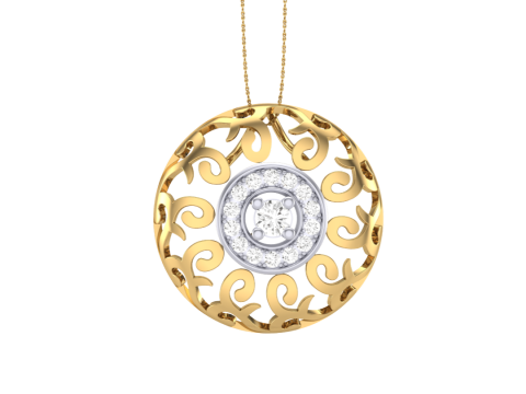 3D Printable Cad jewelry design of Lady diamond Pendant 3D Model