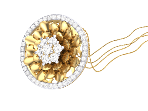3D Printable Cad jewelry design of Lady diamond Pendant Model 3D