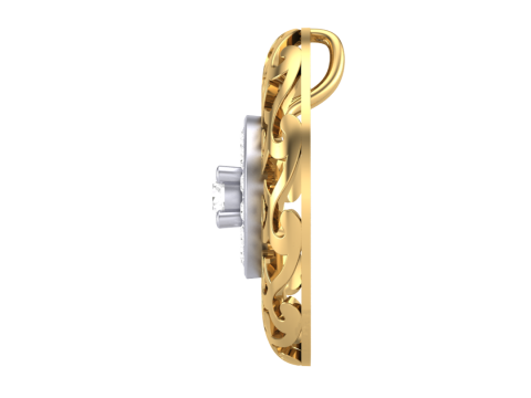 3D Printable Cad jewelry design of Lady diamond Pendant Model 3D