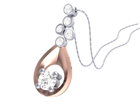 3D Printable Cad jewelry design of Lady diamond Pendant Modèle 3D