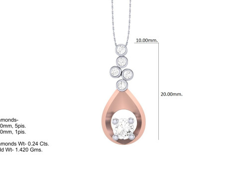 3D Printable Cad jewelry design of Lady diamond Pendant Modèle 3D