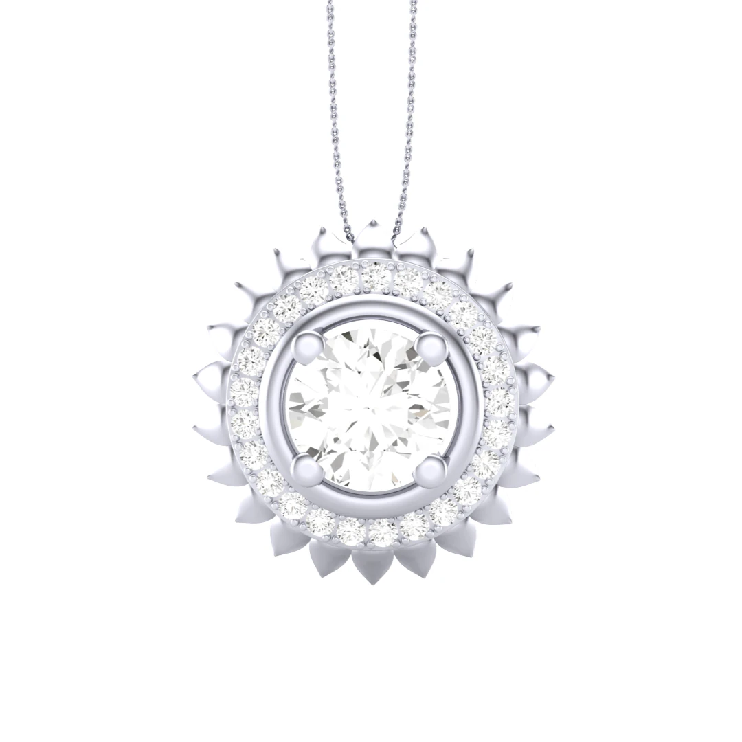 3D Printable Cad jewelry design of Lady diamond Pendant 3D Model .c4d .max .obj .3ds .fbx .stl .blend 