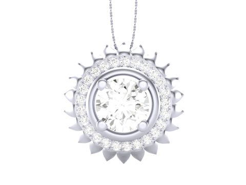 3D Printable Cad jewelry design of Lady diamond Pendant 3D Модель