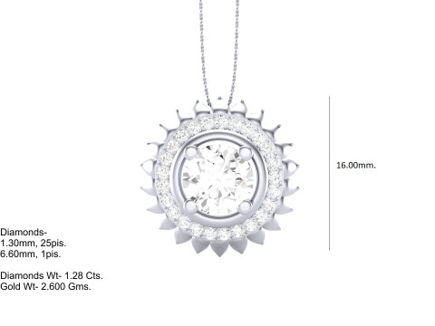 3D Printable Cad jewelry design of Lady diamond Pendant 3D Модель