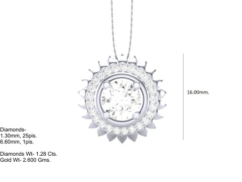 3D Printable Cad jewelry design of Lady diamond Pendant 3D Model