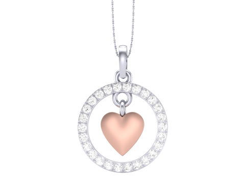 3D Printable Cad jewelry design of Lady diamond Pendant Modèle 3D