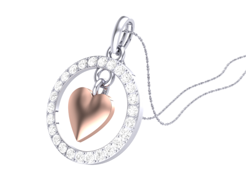 3D Printable Cad jewelry design of Lady diamond Pendant 3D Model
