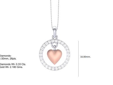3D Printable Cad jewelry design of Lady diamond Pendant 3D Model