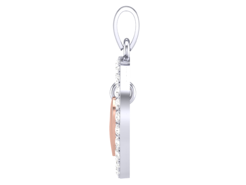 3D Printable Cad jewelry design of Lady diamond Pendant 3D Model