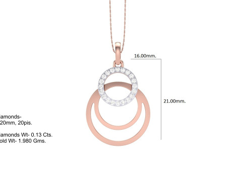 3D Printable Cad jewelry design of Lady diamond Pendant Modelo 3D