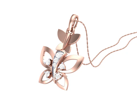 레이디 다이아몬드 펜던트의 3D 인쇄용 Cad 주얼리 디자인 3D 모델