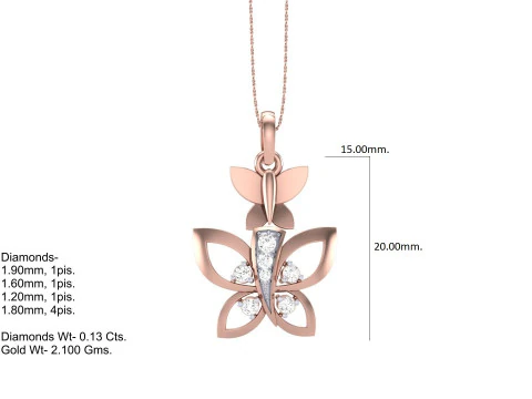 3D Printable Cad jewelry design of Lady diamond Pendant 3D Model