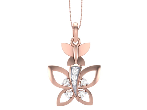3D Printable Cad jewelry design of Lady diamond Pendant 3D Model