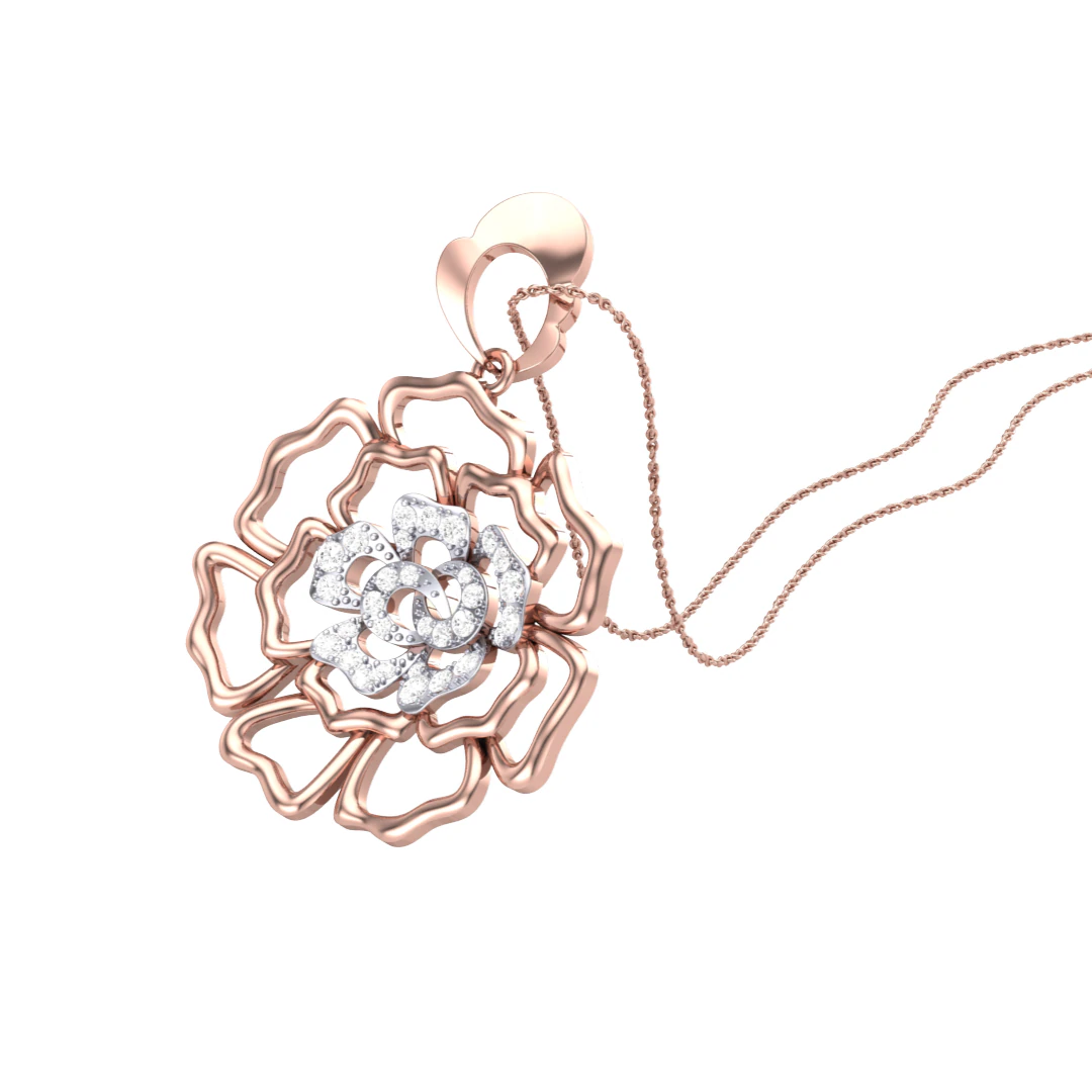 3D Printable Cad jewelry design of Lady diamond Pendant 3D Model .c4d .max .obj .3ds .fbx .stl .blend 