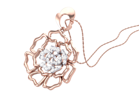 3D Printable Cad jewelry design of Lady diamond Pendant 3D मॉडल