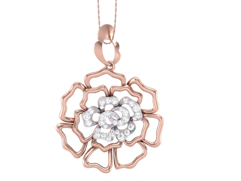 3D Printable Cad jewelry design of Lady diamond Pendant 3D Model