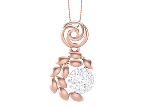 3D Printable Cad jewelry design of Lady diamond Pendant 3D Model