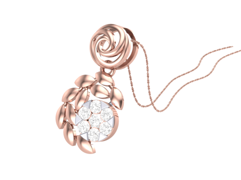 3D Printable Cad jewelry design of Lady diamond Pendant Modelo 3D