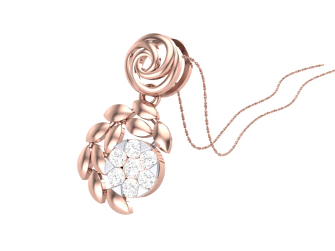 3D Printable Cad jewelry design of Lady diamond Pendant 3D Model
