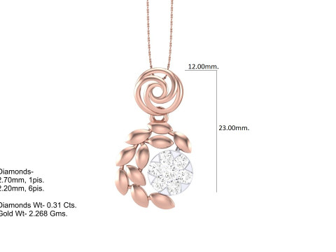 3D Printable Cad jewelry design of Lady diamond Pendant Modelo 3D